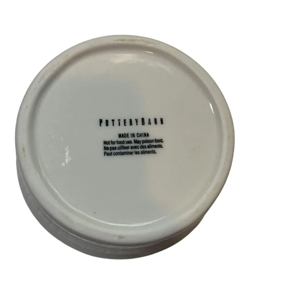 Pottery Barn Ceramic Soap Dish Labeled Lather Minimalist Modern Farmhouse